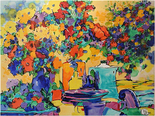 Gem&auml;lde Blumen