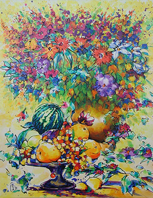 Gem&auml;lde Blumen