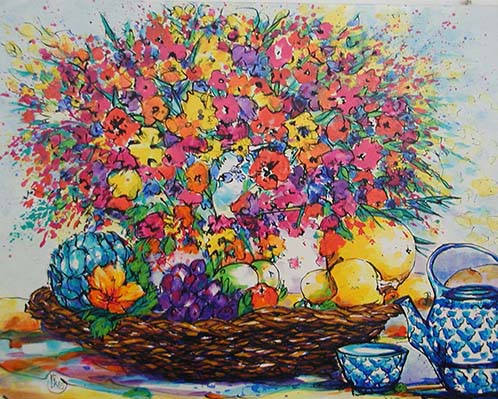 Gem&auml;lde Blumen