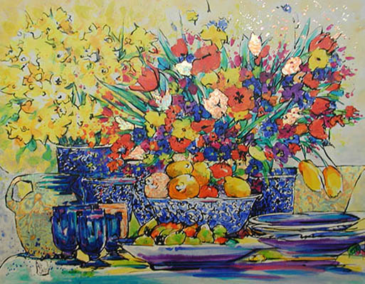 Gem&auml;lde Blumen