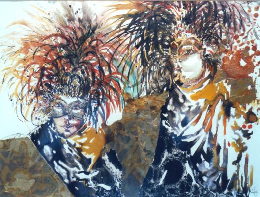 Gem&auml;lde Venedig-Karneval