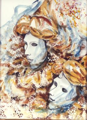 Gem&auml;lde Venedig-Karneval