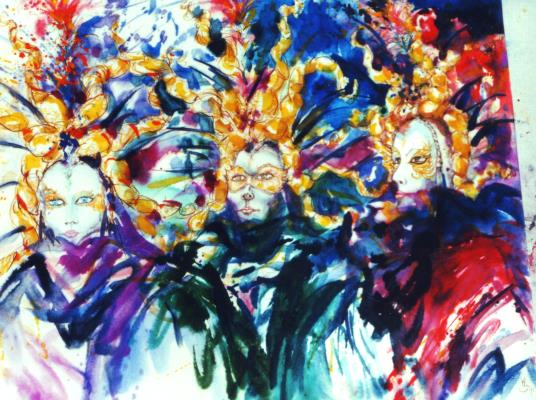 Gem&auml;lde Venedig-Karneval